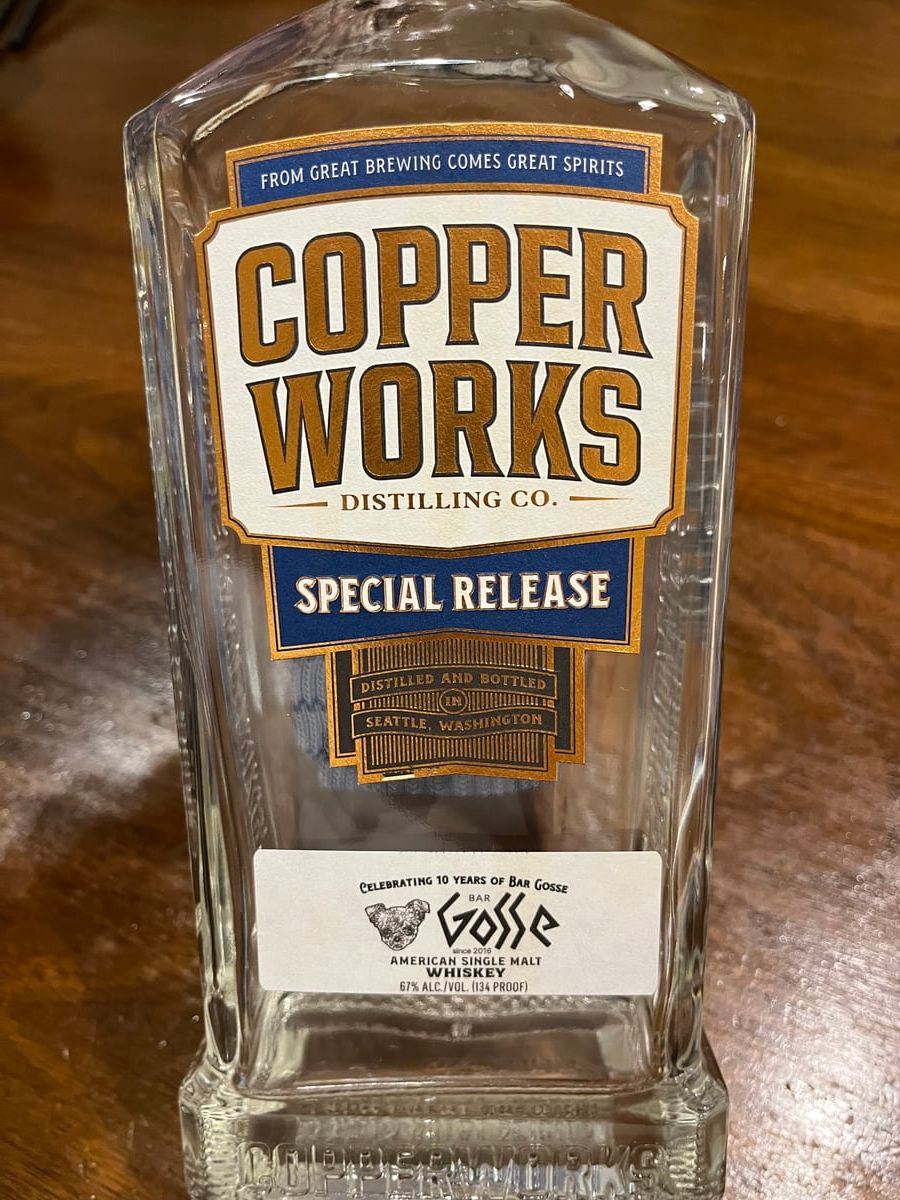 カッパーワークス 2017-2025 8年 シングルカスク Bar Gosse 10周年記念ボトル 67％ の画像